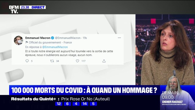 Les tweets sur les tweets ne veulent plus rien dire : la fille d'une victime du Covid-19 réagit aux messages postés par Emmanuel Macron après que la France a dépassé la barre des 100.000 morts du coronavirus