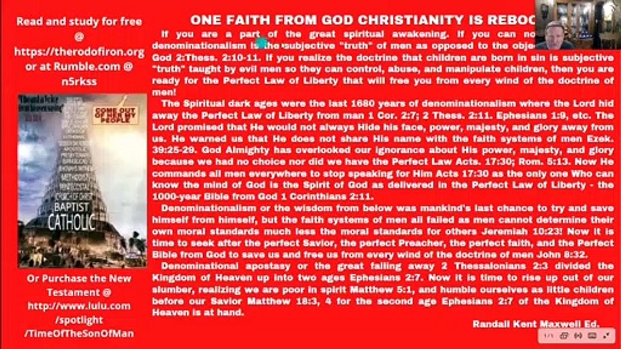 Romans 1.  From the Spiritual Dark Ages to the glorious light of the gospel of the Kingdom of God!