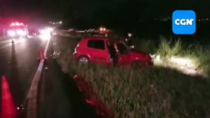 Motociclista tem ferimentos graves em colisão envolvendo três veículos na BR-467