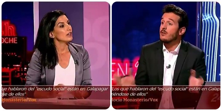 Monasterio (VOX) noquea a Losada (TVE) por insinuar que el partido de Abascal fue a provocar a Vallecas