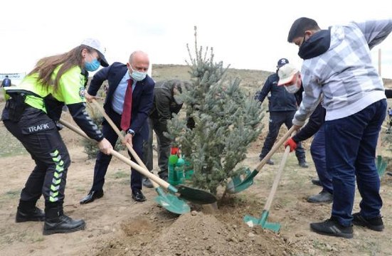 Son dakika haberi: AĞRI'DA FİDANLAR, ŞEHİT POLİSLERİN ANISINA TOPRAKLA BULUŞTURULDU
