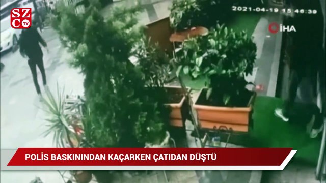 Gasp şüphelisi polis baskınından kaçarken çatıdan düştü