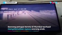 Detik-detik Penyelamatan Bocah yang Nyaris Tertabrak Kereta