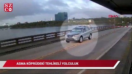 Download Video: ABD'de asma köprüdeki tehlikeli yolculuk kamerada