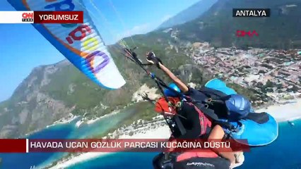 Havada uçan gözlük parçası kucağına düştü