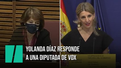 Yolanda Díaz responde a la diputada de Vox que dice que "si una mujer cobra menos es porque quiere"