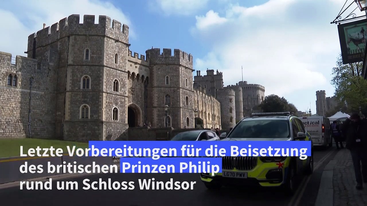 Letzte vorbereitungen für beerdigung von prinz philip am samstag