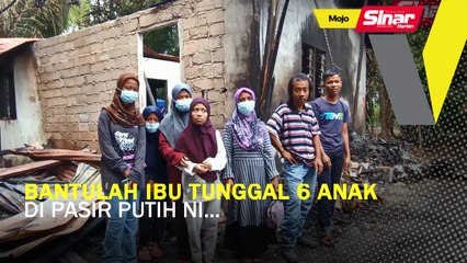 Bantulah ibu tunggal 6 anak  di Pasir Putih ni...