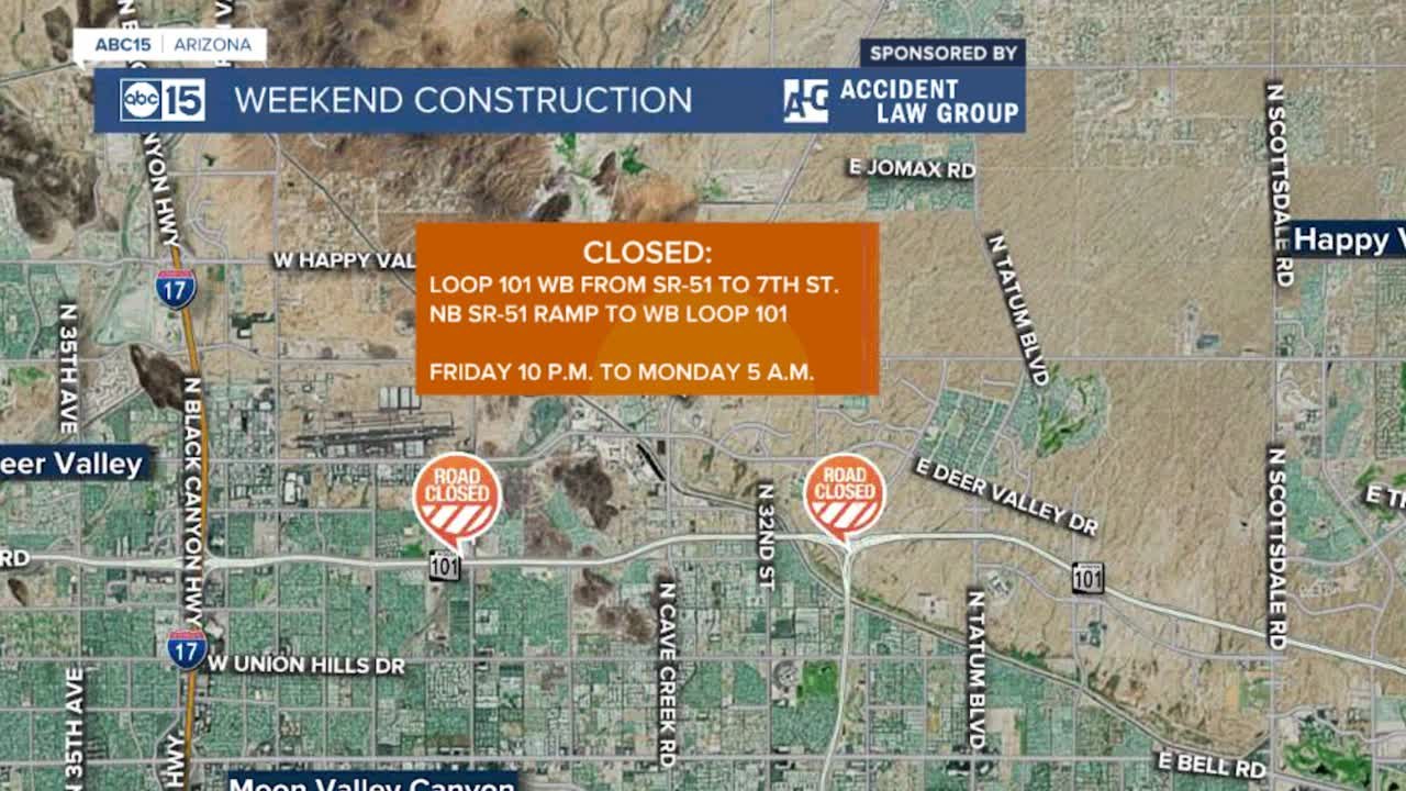 The Pima Freeway widening project closes a stretch of Loop 101 in north ...