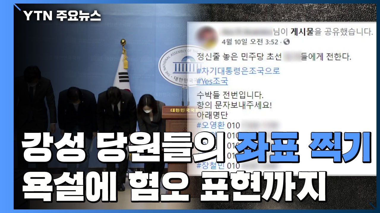 민주당 강성 당원들의 '좌표 찍기'...욕설에 혐오 표현까지 / YTN