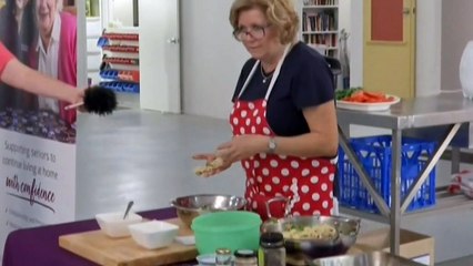 Men living independently drop tools for cooking utensils