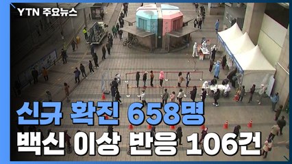 코로나19 신규 확진 658명...백신 이상 반응 106건 / YTN