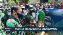 Pasca Hancur Diterjang Banjir Bandang, TNI Bantu Bangun Jembatan di Adonara