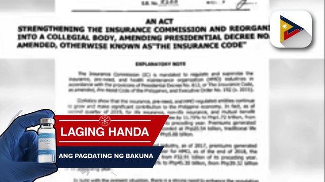 Senate Bill No. 2133 na layong amyendahan ang Insurance Code of 1987, inihain ni Sen. Bong Go Para sa latest updates, i-follow lang ang aming official social media accounts FB: facebook.com/PTVph YouTube: youtube.com/c/PTVPhilipp