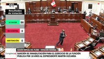 Congreso de Perú inhabilita a Vizcarra para ejercer cargos públicos