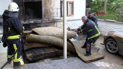 OTEL BAHÇESİNDE ÇIKAN YANGINDA EV İLE OTOMOBİL ZARAR GÖRDÜ