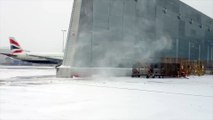 Uçak motorundaki karlar nasıl temizleniyor?