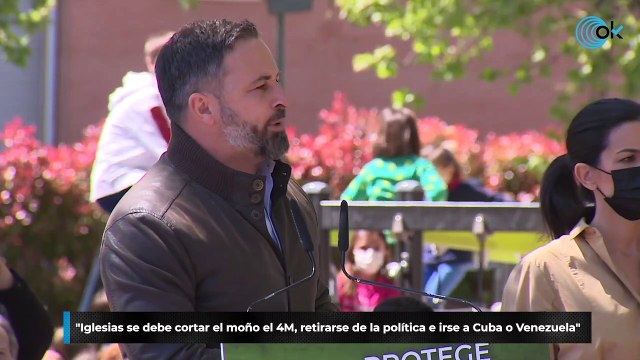 Abascal: Iglesias se debe cortar el moño el 4M, retirarse de la política e irse a Cuba o Venezuela
