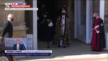 Obsèques du prince Philip: la reine Elizabeth II quitte la chapelle Saint-Georges, aux côtés du doyen de Windsor