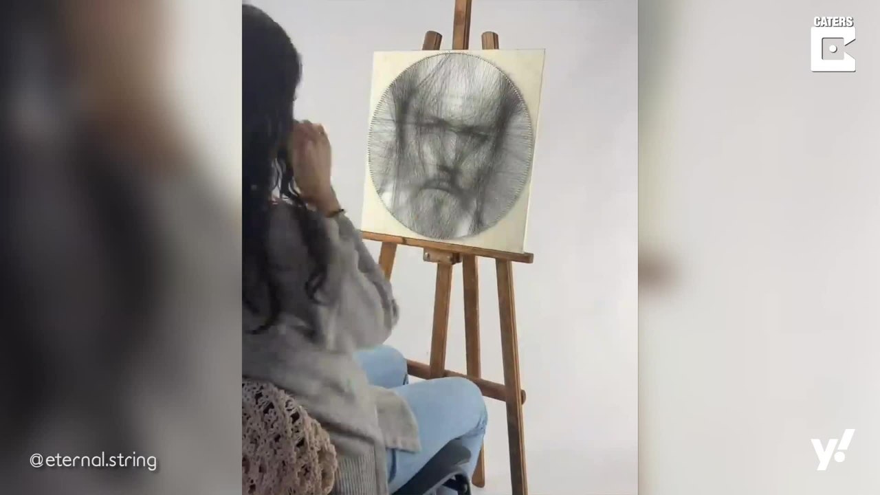 Ganz schön pfiffig: Gemälde aus Nähgarn