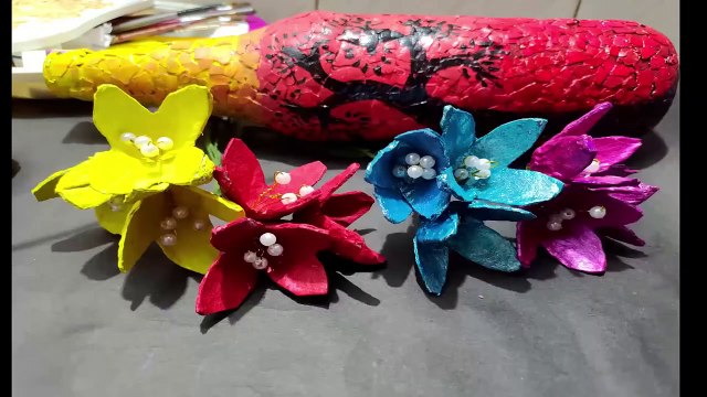 Egg Cartoon Flowers||Easy Flower||Diy |Cartoon Flowers