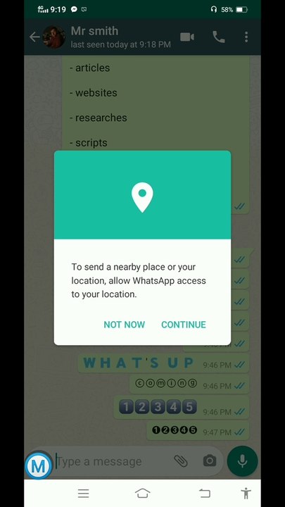 How to send WhatsApp Location live to some one