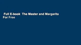 Full E-book  The Master and Margarita  For Free