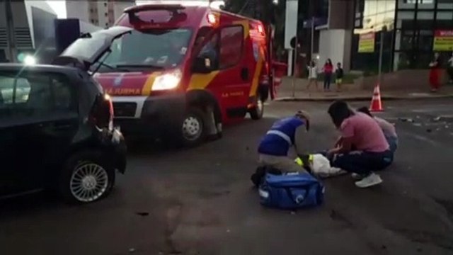 Grave acidente é registrado na Rua Pio XII com a Rua Vitória