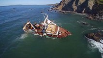 US Military News • US Coast Guard UAV Surveys Vessel that ran Aground of California USA - Apr 8 2020