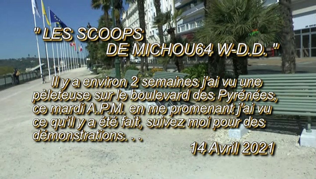 LES SCOOPS DE MICHOU64 W-D.D. - 14 AVRIL 2021 - PAU - BOULEVARD DES PYRÉNÉES RÉNOVATION ET AJOUT DE BANCS SURÉLEVÉS FIXÉS SUR DES BLOCS EN PIERRE D'ARUDY