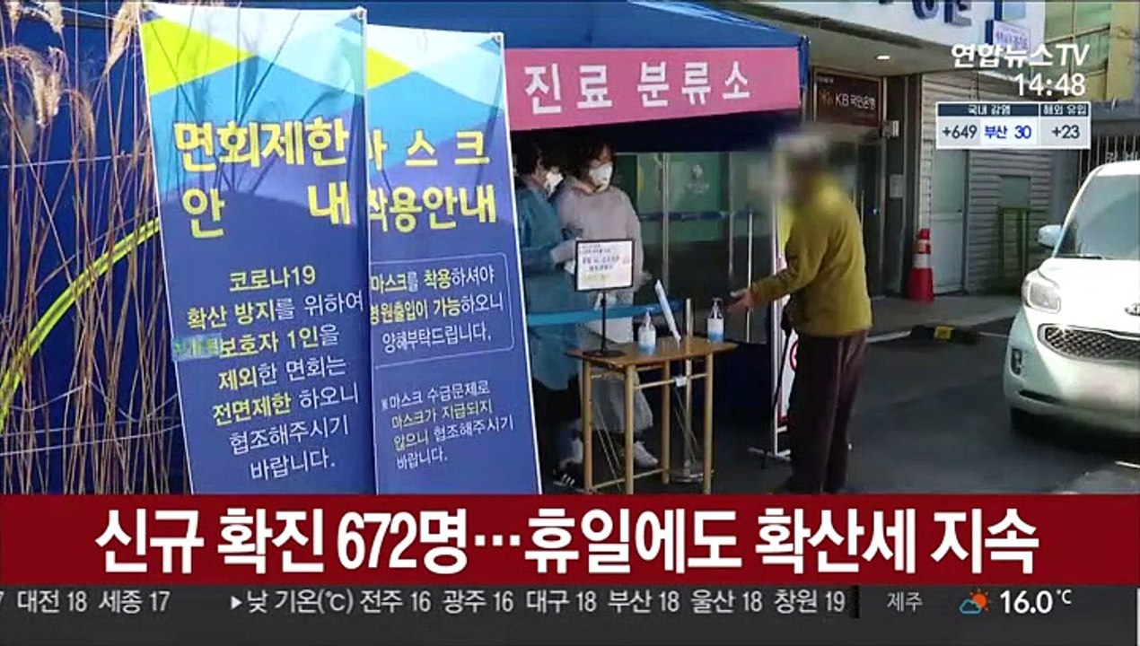 신규 확진 672명…휴일에도 확산세 지속