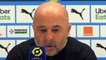 Football - Ligue 1 - Jorge Sampaoli en conférence de presse après OM 3-2 Lorient