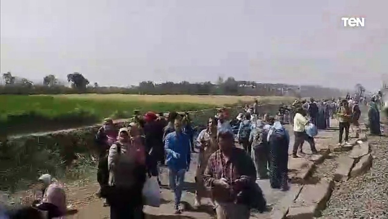 شاهد أول فيديو لـ حادث انقلاب قطار طوخ بالقليوبية