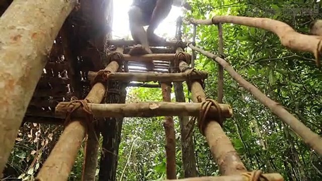 Building Most Beautiful Bamboo Swimming Pool On The Villa House By Ancient Skill