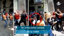Captan riña campal en calles del Centro Histórico de la CDMX