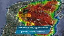Lluvia y caída de granizo dan tregua temporal al calor en Mérida, Yucatán