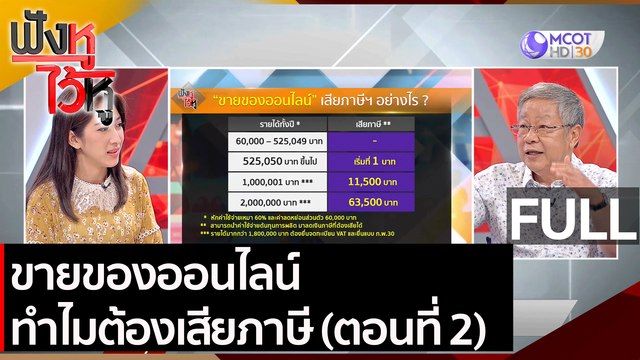 (คลิปเต็ม)ขายของออนไลน์ ทำไมต้องเสียภาษี (ตอนที่ 2) | ฟังหูไว้หู (16 เม.ย. 64)