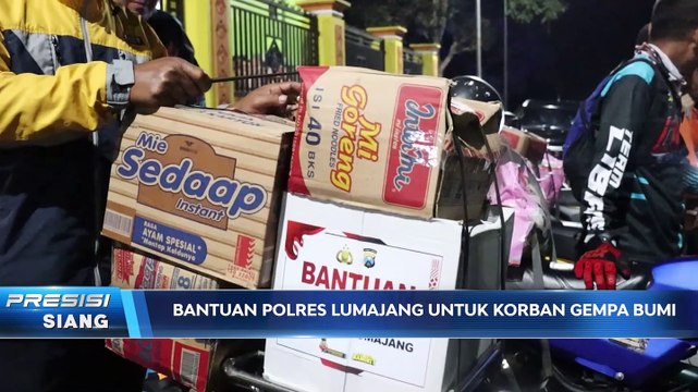 kapolres Lumajang dan Komunitas Motor Trail Distribusikan Bantuan