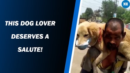 Homeless Man gives his only mask to the dog, video goes viral