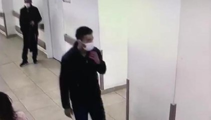 ŞİŞLİ'DE ÖZEL HASTANEDE HIRSIZLIK YAPAN ŞÜPHELİ KAMERADA