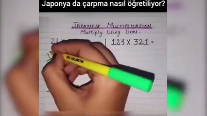 Japonya'da çarpma işlemi bakın nasıl öğretiliyor