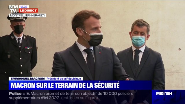 Emmanuel Macron auprès des forces de l'ordre: On est déterminés, on va s'en donner les moyens et vous en donner les moyens