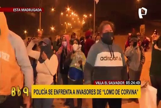 Lomo de Corvina: invasores se enfrentan con la Policía para evitar ser desalojados