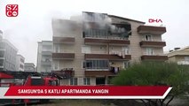 Samsun'da 5 katlı apartmanda yangın paniği