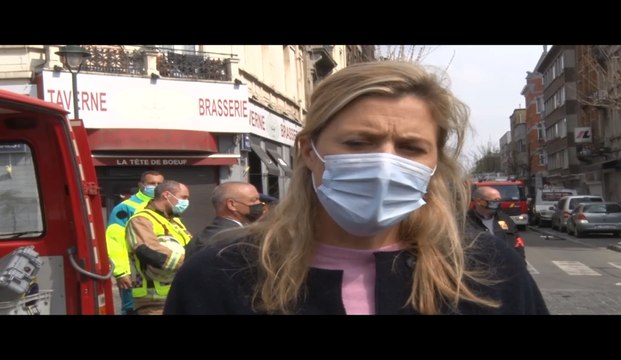 Incendie à Anderlecht : la Ministre Annelies Verlinden est venur constater l'ampleur des dégâts sur place, de nombreuses victimes à déplorer