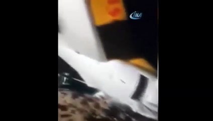 Trabzon uçağındaki panik anları kameraya yansıdı