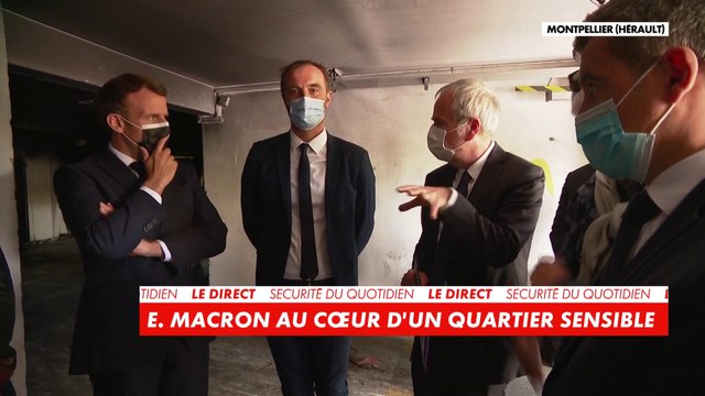 Emmanuel Macron échange avec des habitants d'un quartier sensible de Montpellier