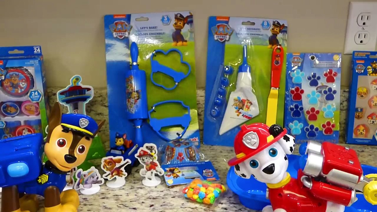 Paw Patrol Toys Make Cupcakes For Monster Jam Trucks Birthday! Best Kids Toy Stories Cooking Video!
