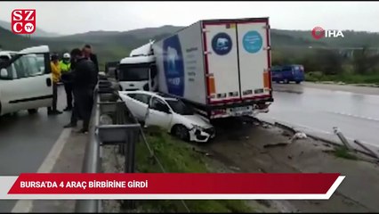Bursa’da 4 araç birbirine girdi