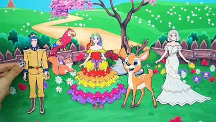 Paper Dolls Dress Up - Costume Frozen Rapunzel & Rainbow Unicorn Dress - Fairy Tales Teenagers